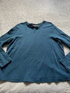 Croft & Barrow Women Long Sleeve Boat Neck T-Shirt Dark Green Size 2X